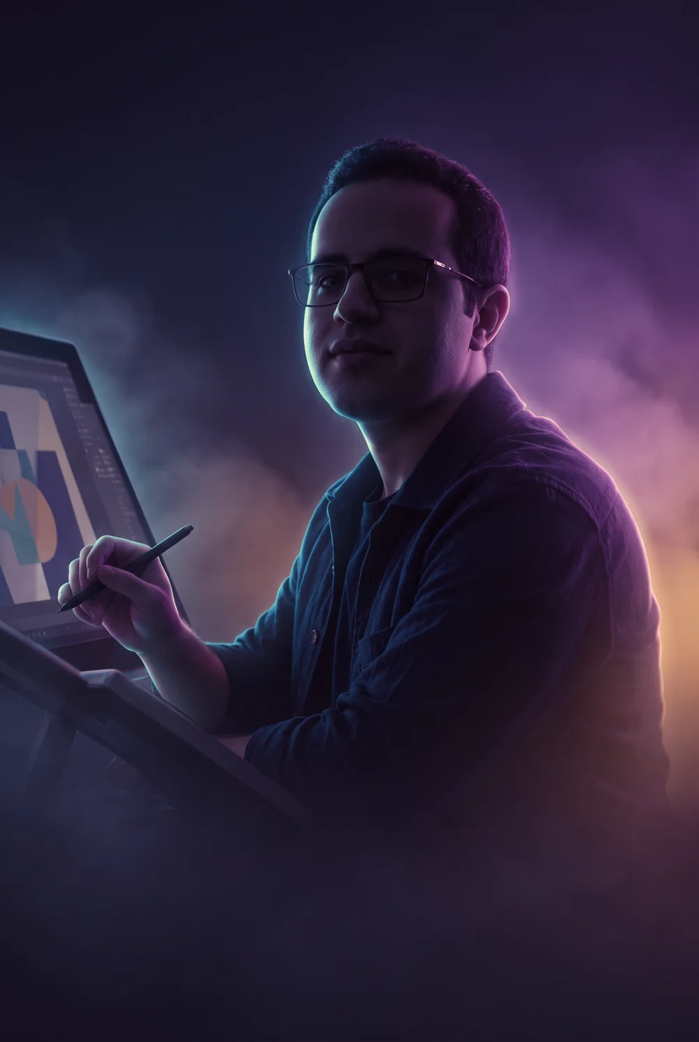 Mohamed Magdy working on a pen display